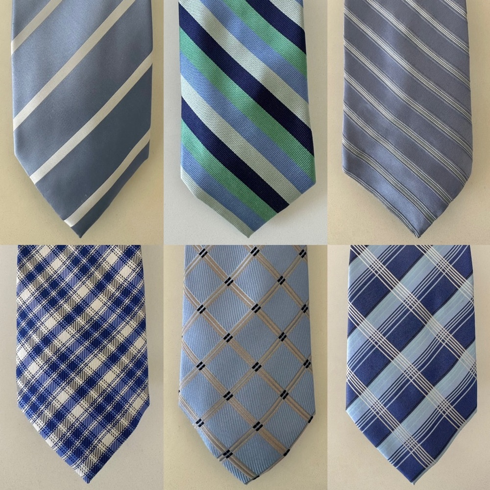 100% Silk Men's Classic Tie Blue $10/each or
$50 for all 6